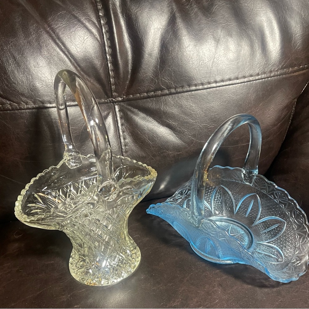 A Tisket a tasket 2 beautiful cut glass baskets